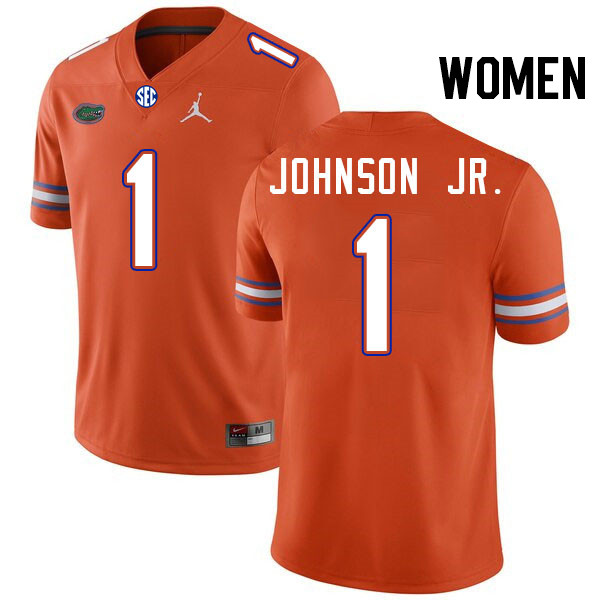 Women #1 Montrell Johnson Jr. Florida Gators College Football Jerseys Stitched-Orange